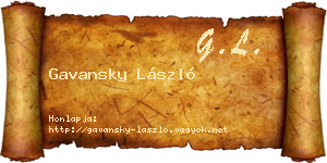 Gavansky László névjegykártya