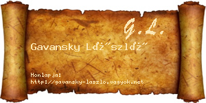Gavansky László névjegykártya